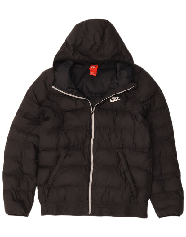 Giacca imbottita con cappuccio Nike da uomo UK 38 media nera