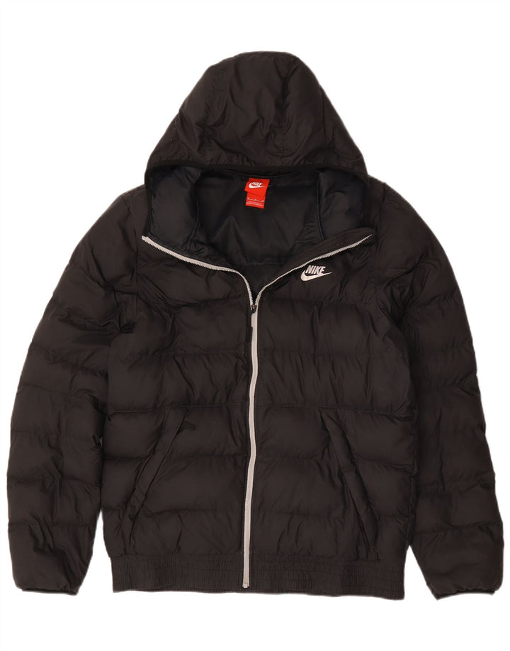 Giacca imbottita con cappuccio Nike da uomo UK 38 media nera