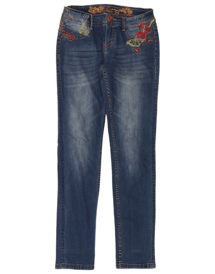 Jeans slim da donna Desigual W29 L32 cotone floreale blu