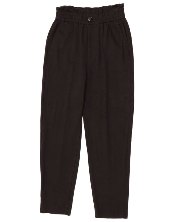 Pantaloni chino affusolati a vita alta da donna Zara XS W24 L25 viscosa nera