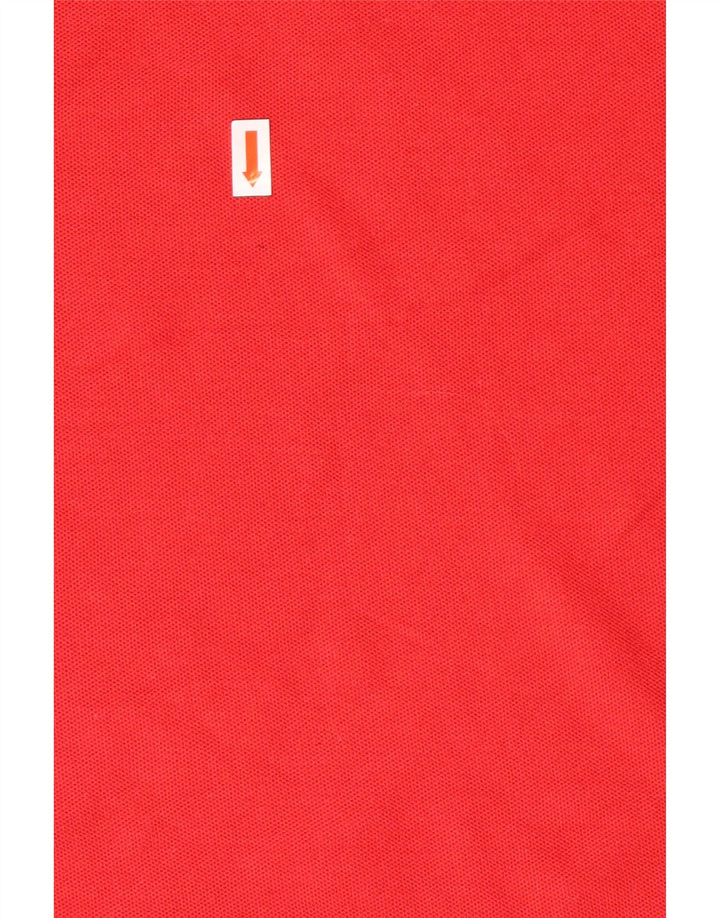 Polo da uomo a maniche lunghe Izod in poliestere rosso medio