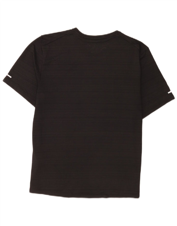 T-shirt Nike da uomo Dri Fit, top in poliestere gessato medio nero