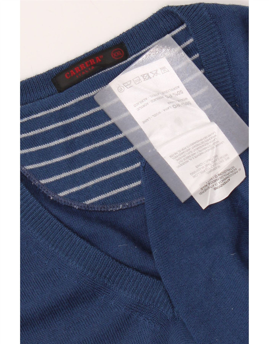 Maglione da uomo con scollo a V Carrera 2XL lana blu