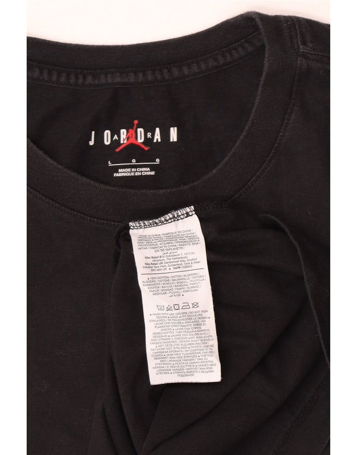 T-shirt grafica da uomo Jordan Top grande in cotone nero