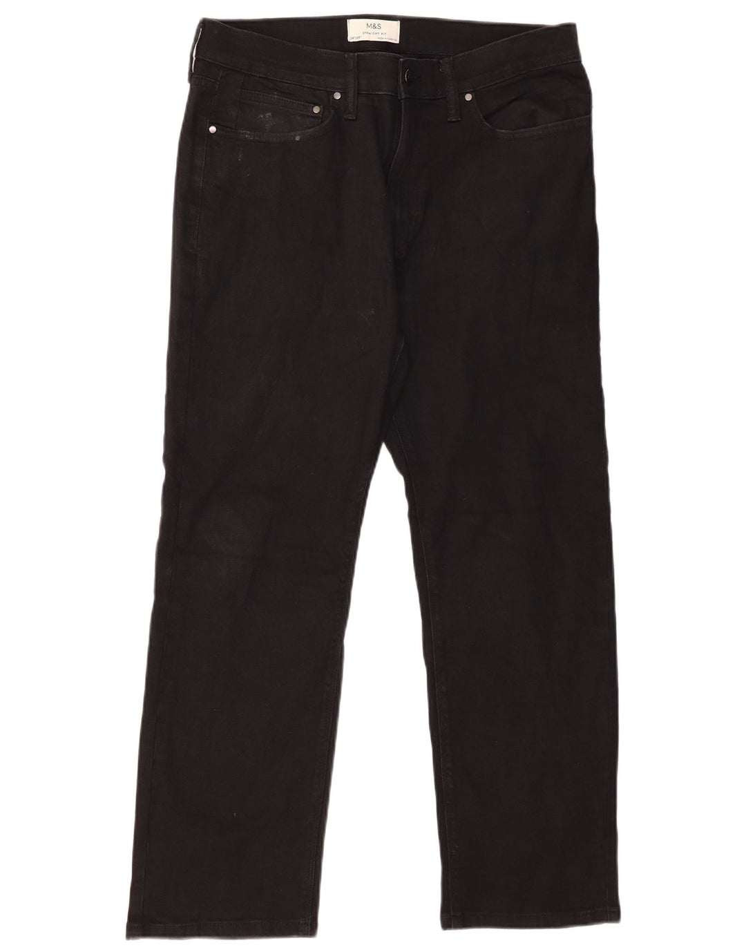 Jeans dritti da uomo Marks & Spencer W34 L29 cotone nero