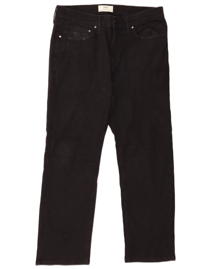 Jeans dritti da uomo Marks & Spencer W34 L29 cotone nero