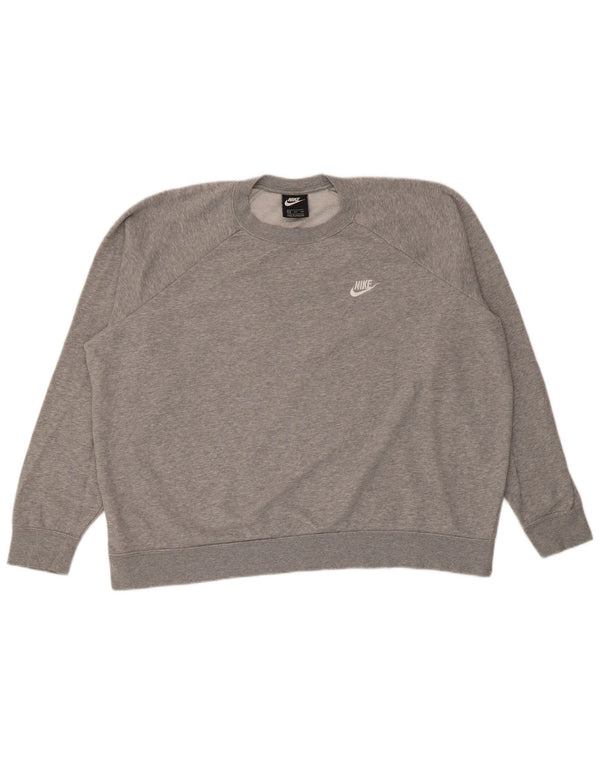 Felpa oversize da donna Nike Jumper UK 20 2XL Cotone chiazzato grigio