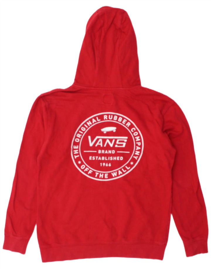 Felpa con cappuccio grafica da uomo VANS piccola in cotone rosso
