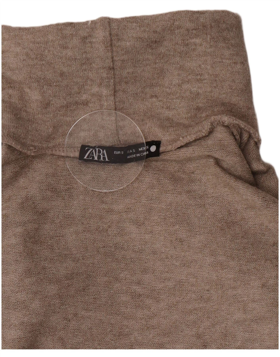 Maglione corto a collo alto da donna Zara UK 10 piccolo Beige