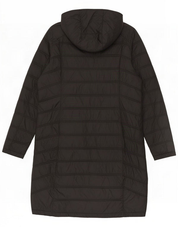 Cappotto imbottito con cappuccio da donna Fat Face UK 14 Large Nero Nylon