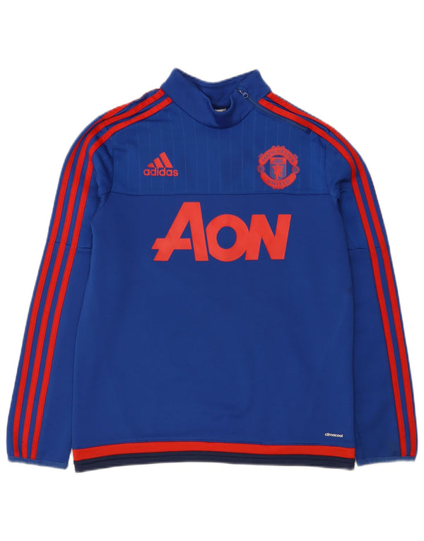 Felpa grafica Adidas da ragazzo del Manchester United, 13-14 anni, blu