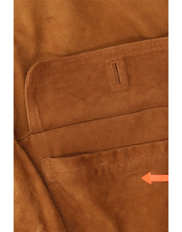 Giubbotto bomber vintage in pelle scamosciata da uomo IT 48 Marrone medio