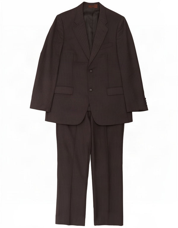 Abito Zara da uomo a 2 bottoni EU 52 Large W32 L31 Lana gessata nera