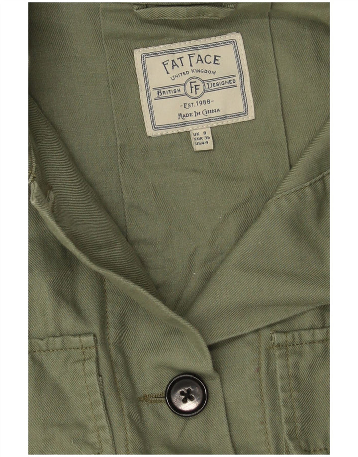 Giacca militare oversize da donna Fat Face UK 8 Small Lino verde