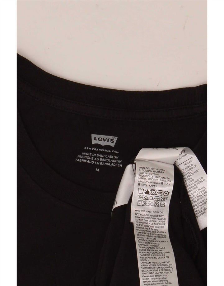 T-shirt grafica da donna Levi's Top UK 12 cotone nero medio