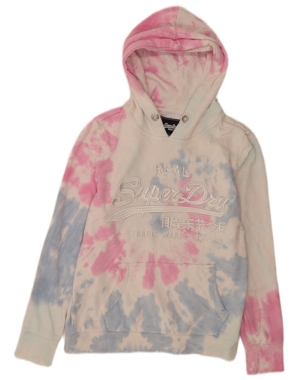 Felpa con cappuccio grafica da donna Superdry UK 14 Large multicolore Tie Dye