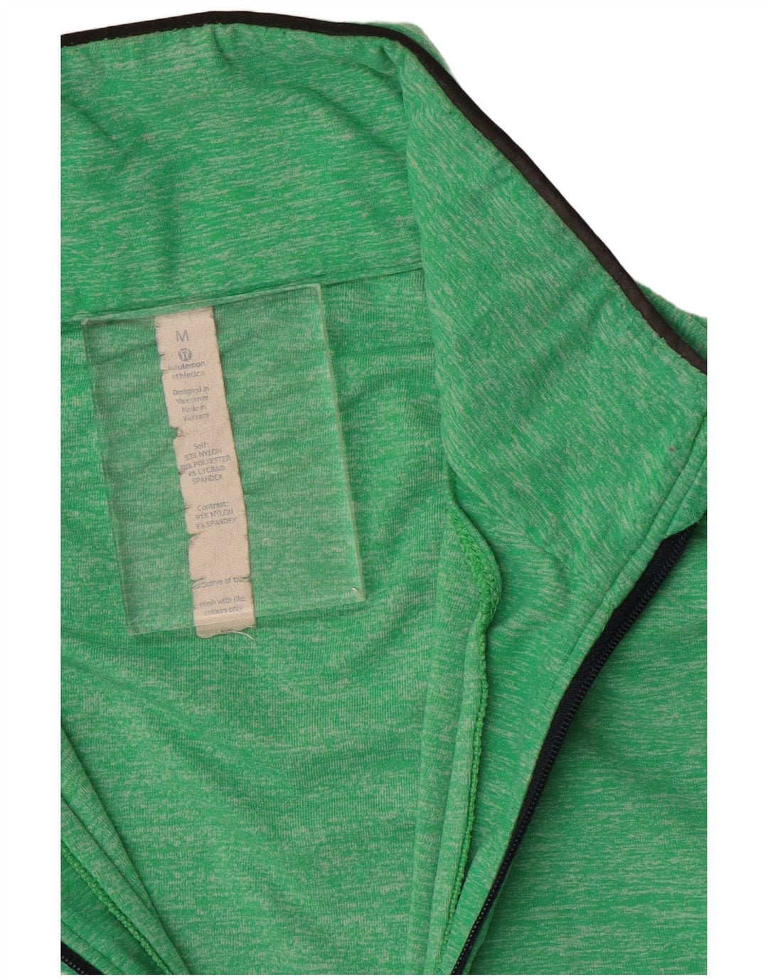 Lululemon Maglia da tuta da uomo con zip e collo in nylon chiazzato verde medio