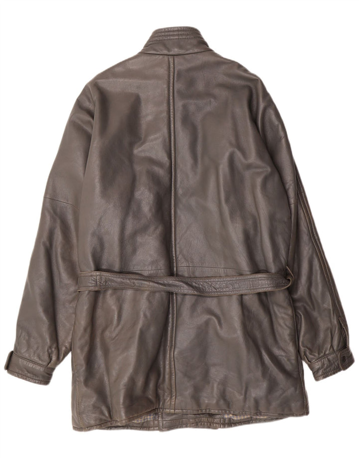 Cappotto in pelle da uomo DRESSCO IT 54 2XL Pelle grigia