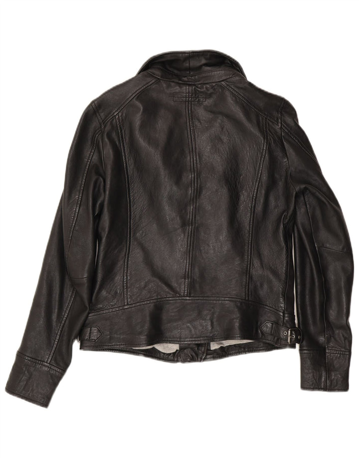 Giacca da motociclista in pelle da donna Oakwood UK 14 grande in pelle nera