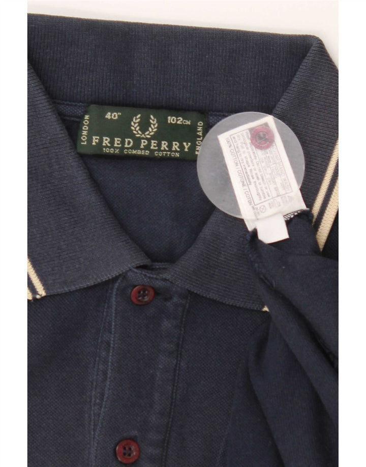 Polo da uomo Fred Perry in cotone a righe medie blu navy