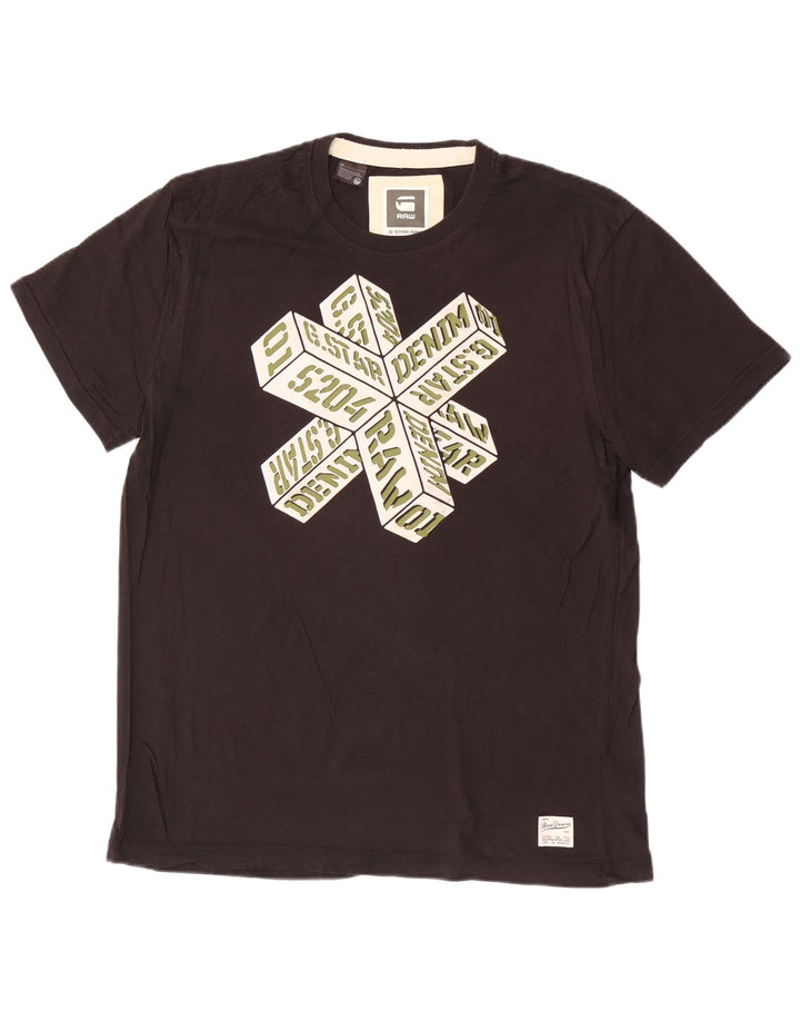 T-shirt grafica da uomo G-Star Top XL in cotone nero