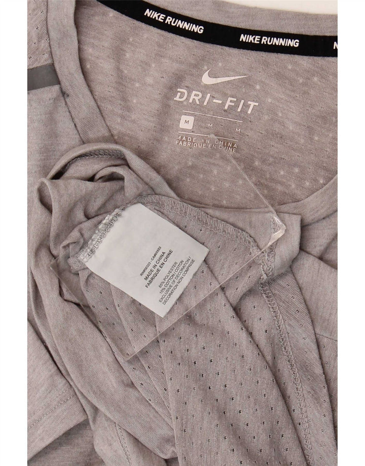T-shirt Nike Dri Fit da uomo, top in poliestere grigio medio