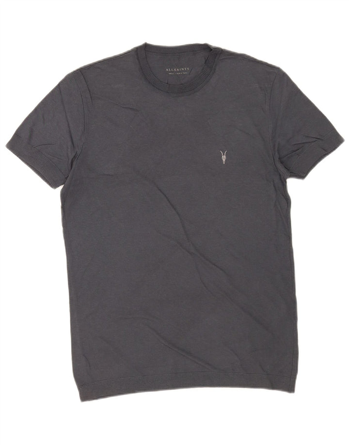 Maglione da uomo girocollo a maniche corte All Saints piccolo in cotone grigio