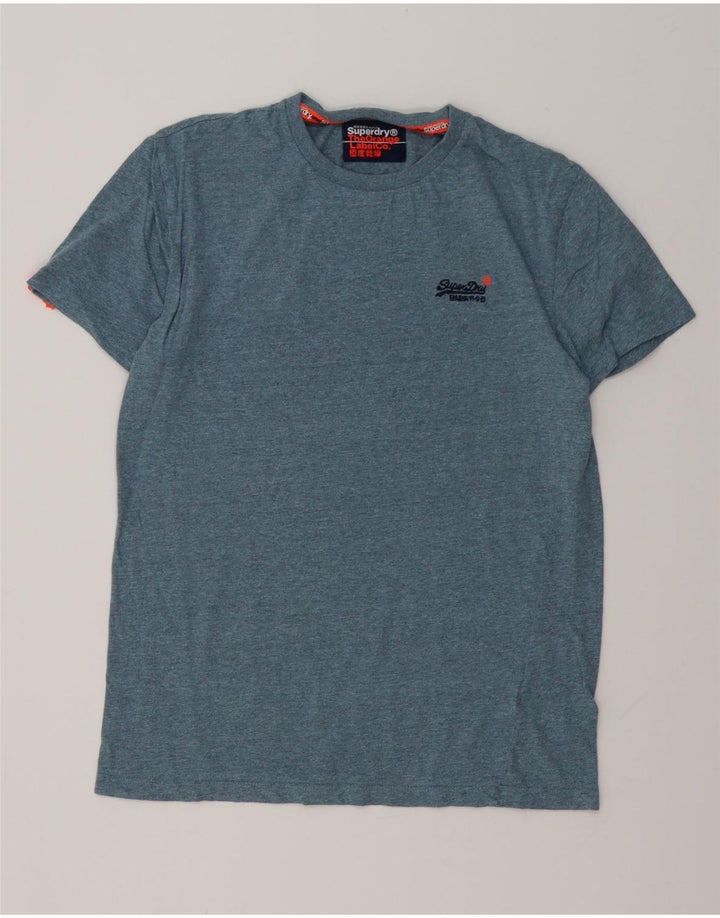T-shirt da uomo SUPERDRY Top piccola in cotone blu