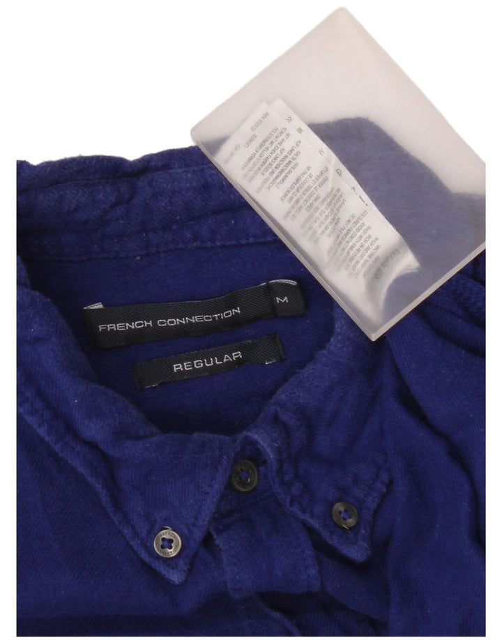 Camicia da uomo in flanella vestibilità regolare French Connection in cotone blu medio
