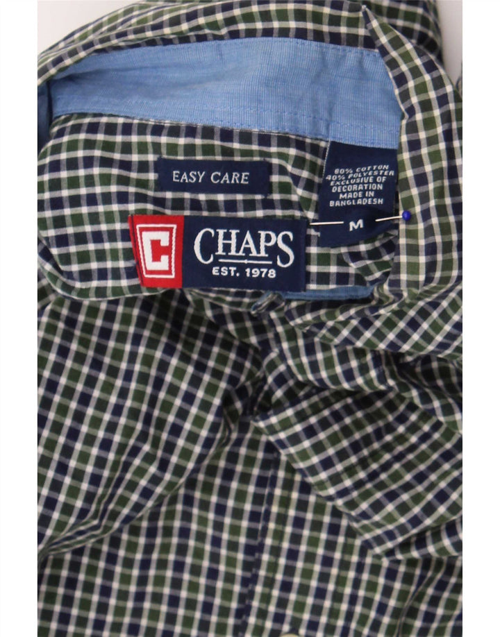 Camicia da uomo dal taglio classico Chaps in cotone a quadretti verde medio