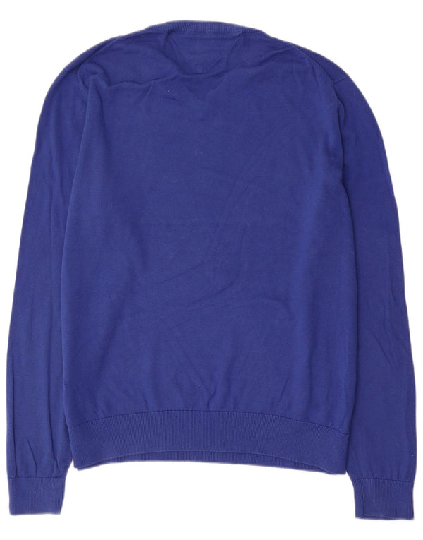 Maglione maglione con scollo a V da uomo Tommy Hilfiger XL in cotone blu