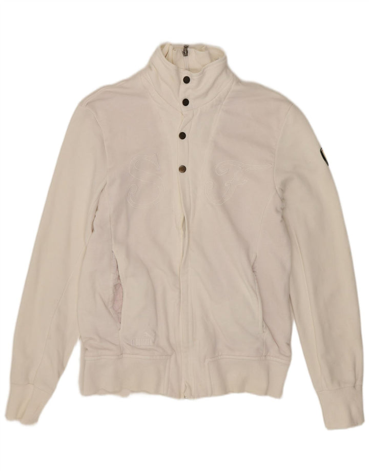 Giacca da ginnastica da uomo Puma Small in cotone bianco