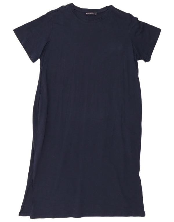 Marks & Spencer Womens T-Shirt Dress UK 18 XL Navy Blue Cotton