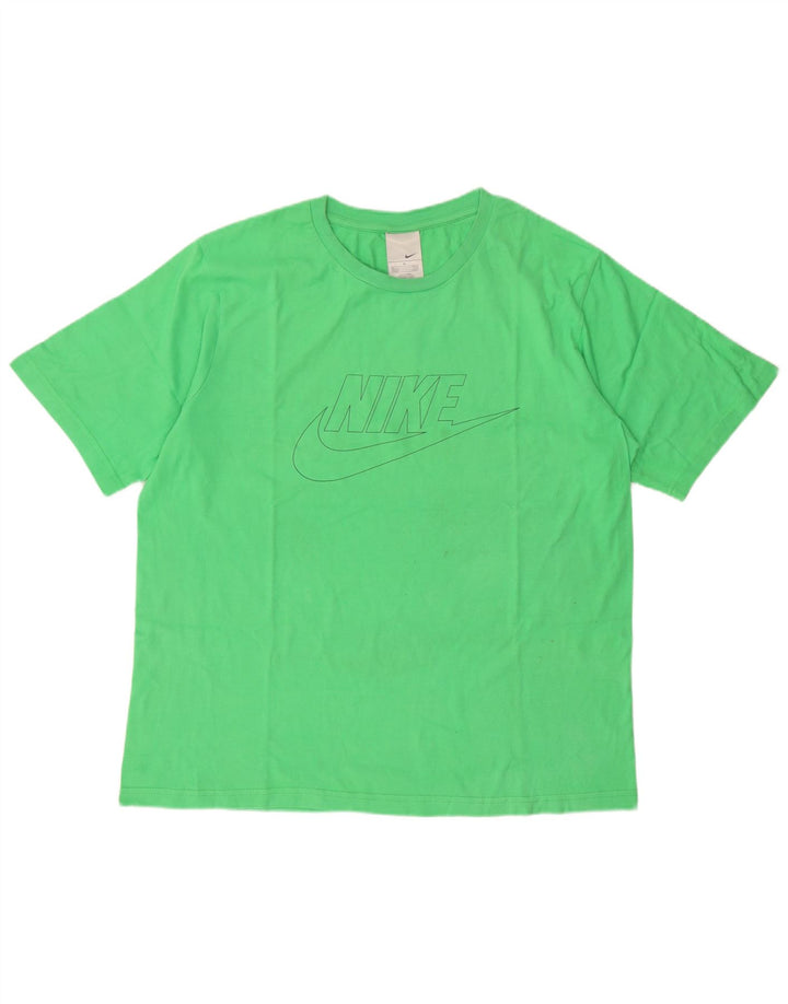 T-shirt grafica da uomo Nike Top UK 45/47 grande cotone verde