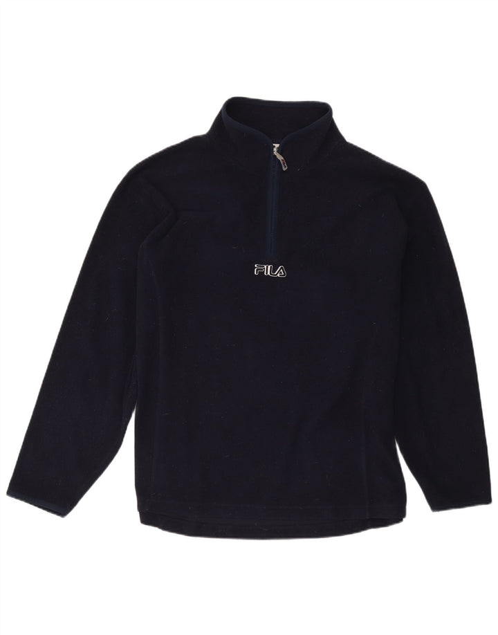 Maglione in pile da uomo Fila con zip e collo medio in poliestere blu navy