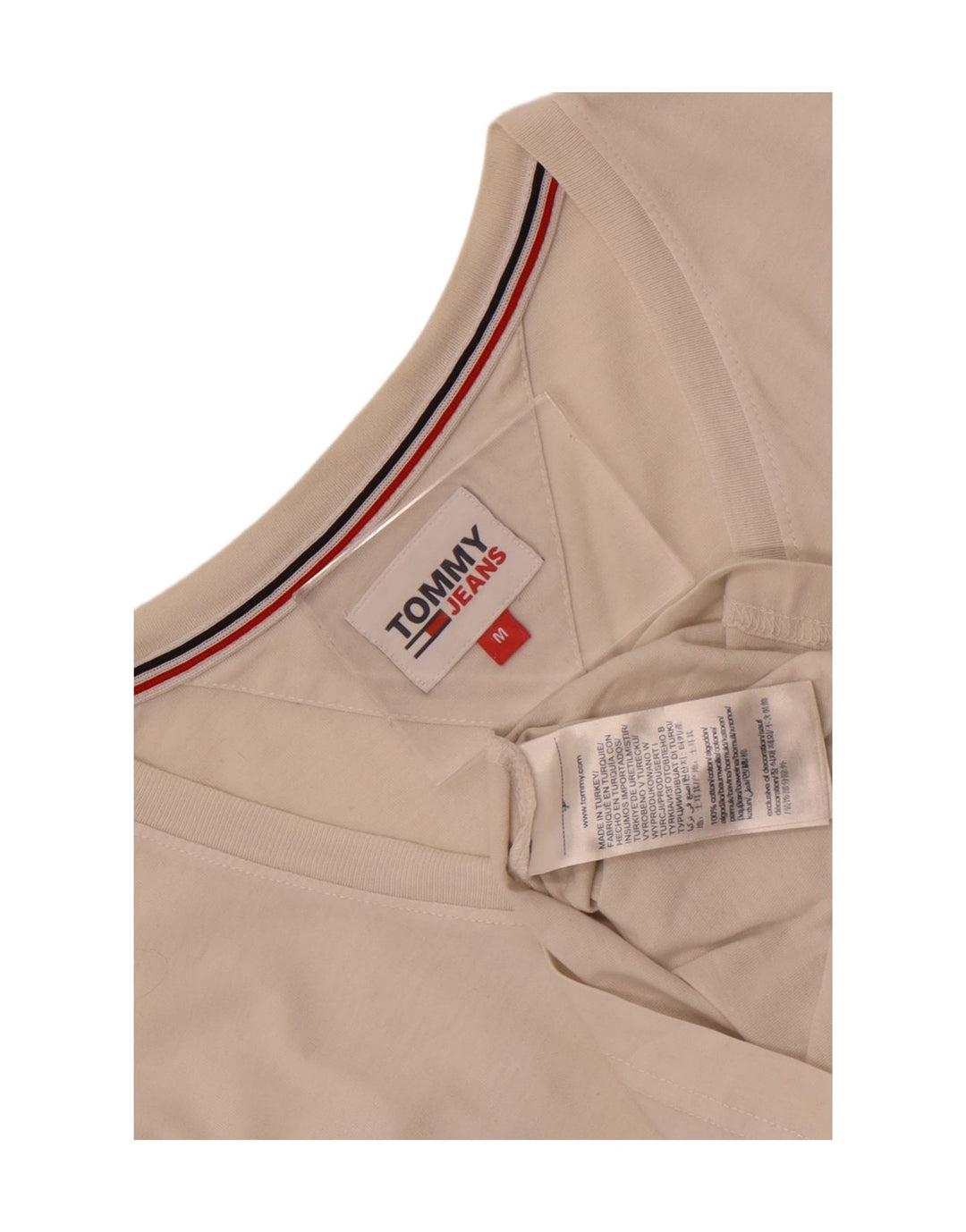 T-shirt da donna Tommy Hilfiger Top UK 12 cotone bianco medio