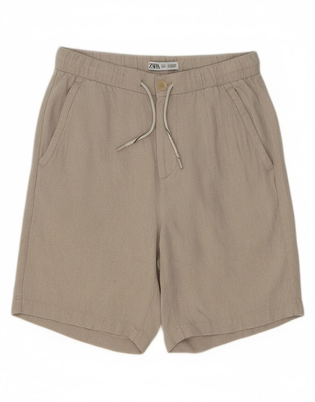 ZARA Womens Chino Shorts Medium W31 Beige Linen Vintage Zara and Second-Hand Zara from Messina Hembry 