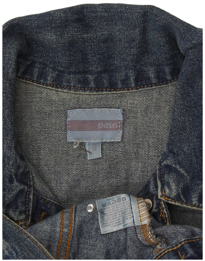 Giacca in denim corto da donna Oasis UK 12 Cotone blu medio