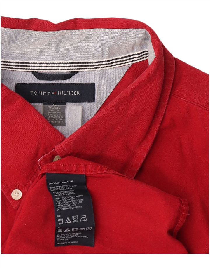 Camicia da uomo Tommy Hilfiger XL rossa in cotone