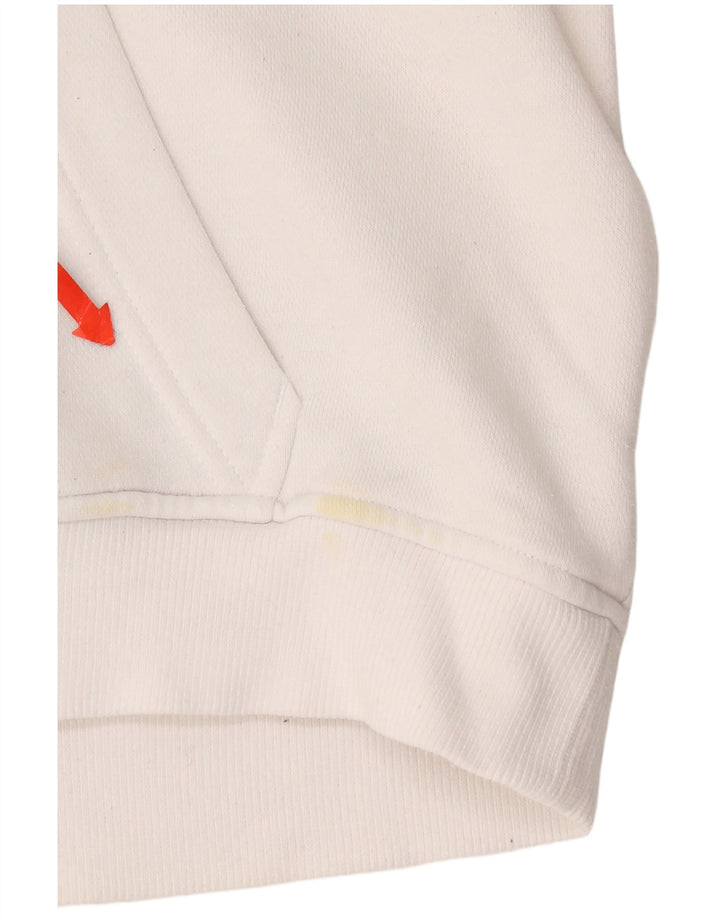 Felpa con cappuccio grafica da uomo Adidas, cotone bianco medio