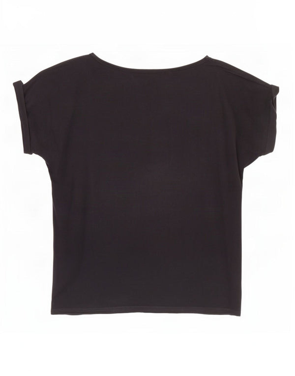 T-shirt grafica da donna Trussardi Jeans Top UK 16 Large Nera