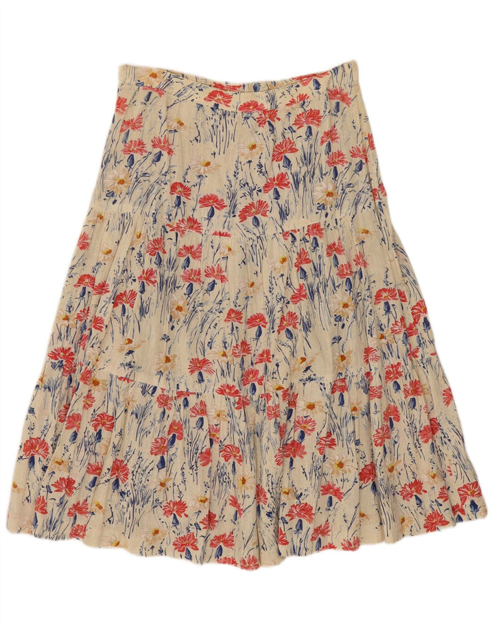 Gonna svasata da donna vintage W28 floreale beige medio