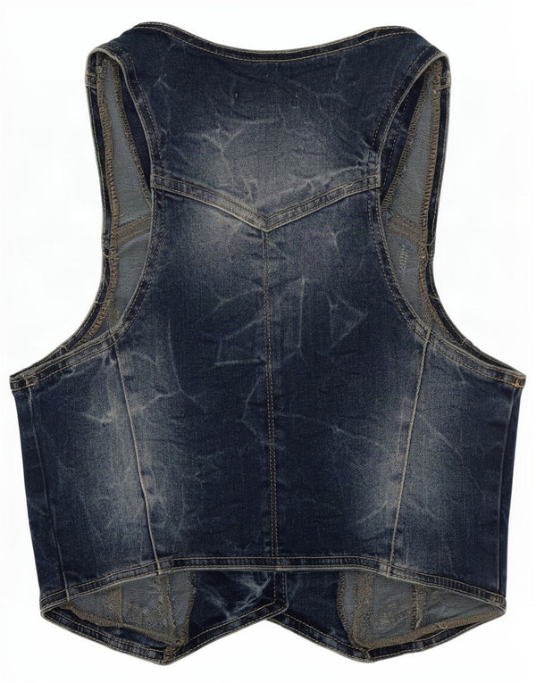 Gilet in denim da donna Pimkie UK 8 piccolo blu