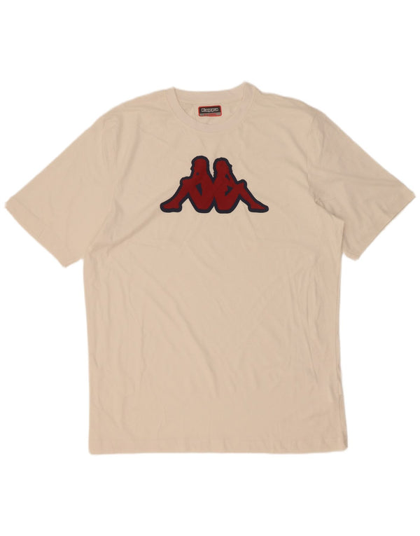 T-shirt grafica da uomo Kappa Top XL in cotone bianco