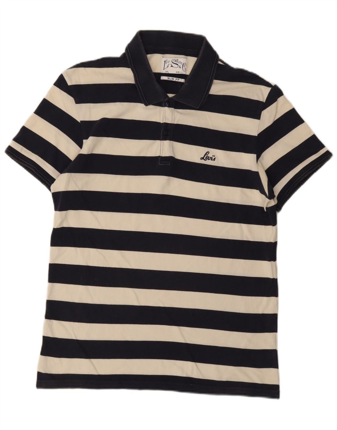 Polo Levi's da uomo slim fit, grande, a righe blu navy