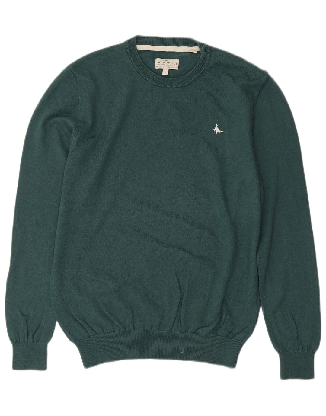 JACK WILLS Maglione da uomo girocollo in cotone verde medio