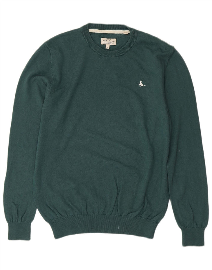 JACK WILLS Maglione da uomo girocollo in cotone verde medio