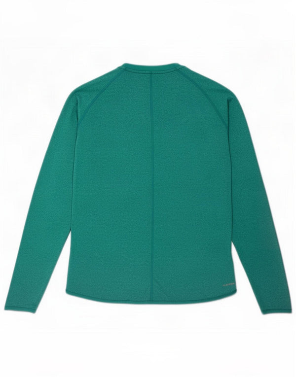 Reebok Top da donna a maniche lunghe UK 14 Large Verde Poliestere