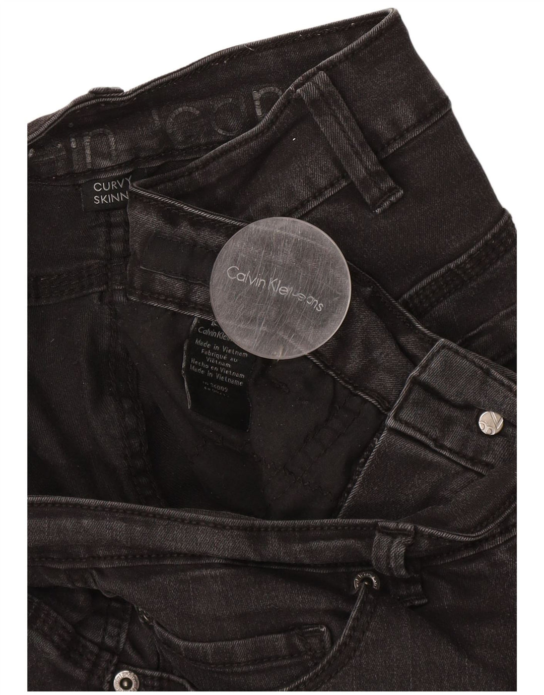 CALVIN KLEIN Jeans skinny curvy da donna W34 L30 Grigio