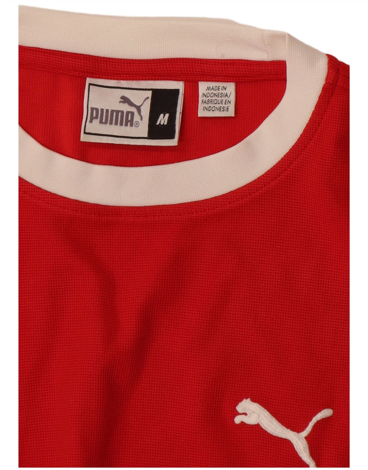 T-shirt da uomo Puma Top rosso medio color block